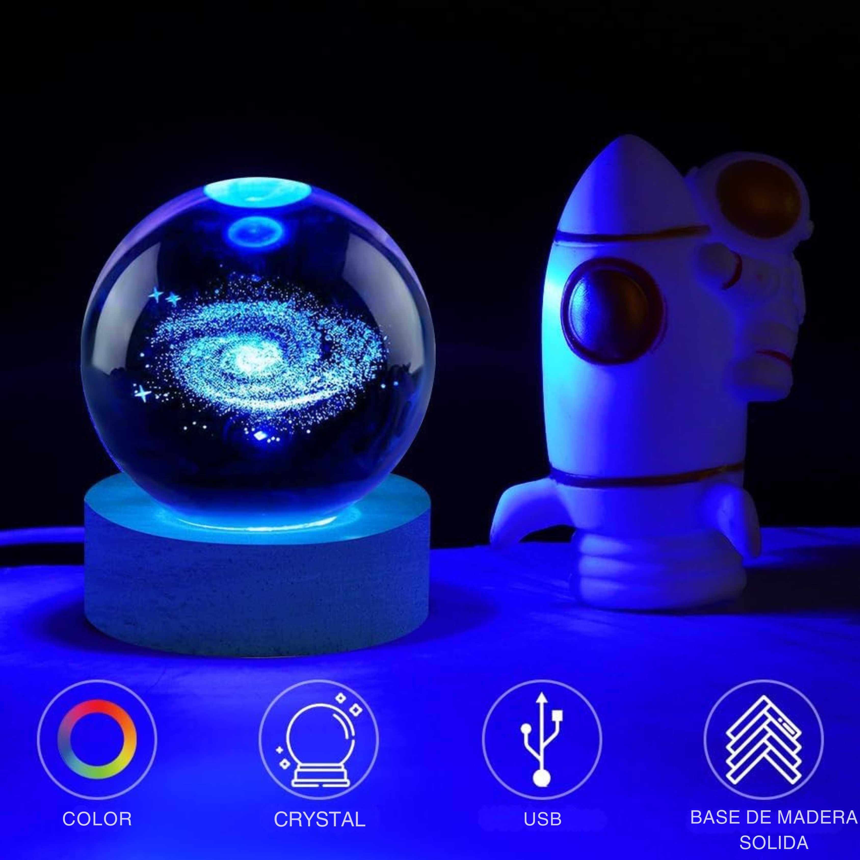 Luz led | Esfera Galaxia de Cristal
